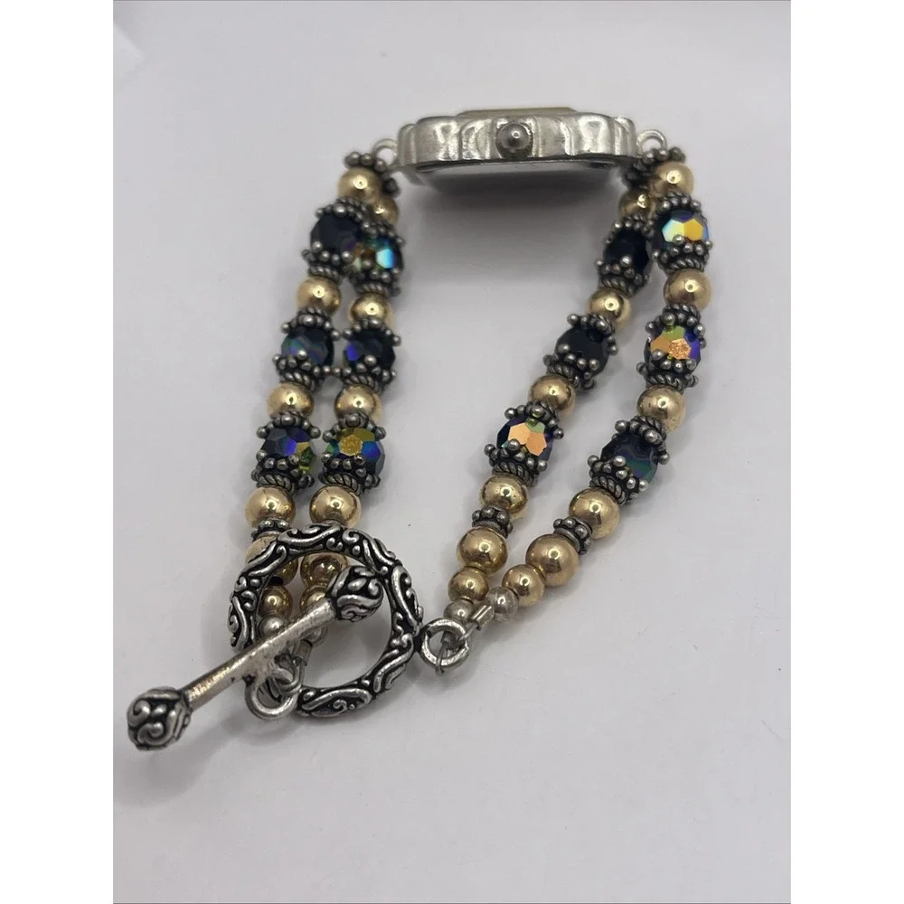 Geneva Women's Watch 23mm Silver Tone Beaded Toggle‎ 6.5